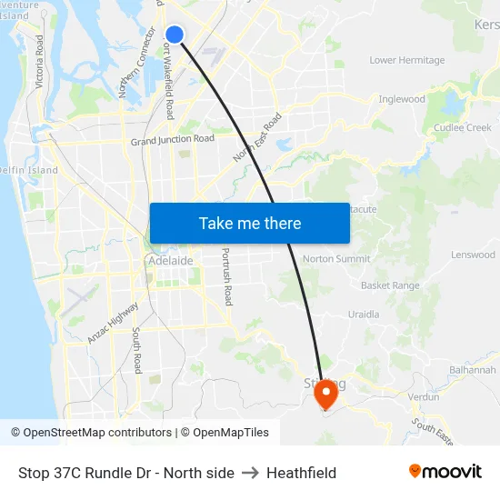 Stop 37C Rundle Dr - North side to Heathfield map