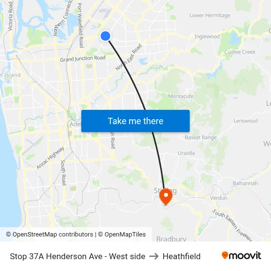 Stop 37A Henderson Ave - West side to Heathfield map