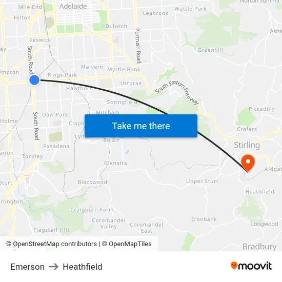 Emerson to Heathfield map