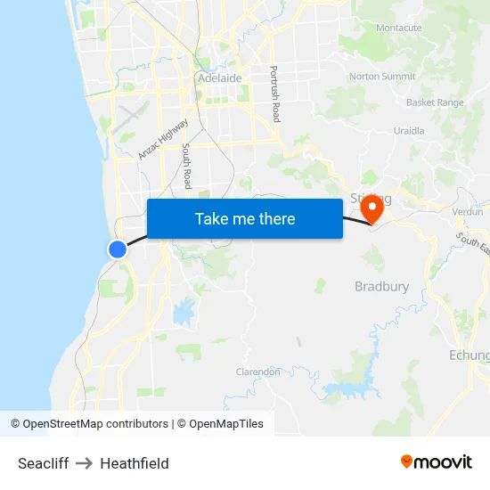 Seacliff to Heathfield map
