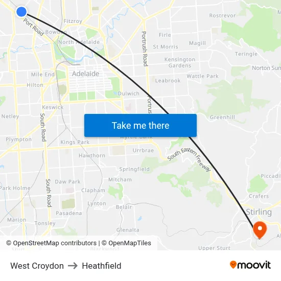 West Croydon to Heathfield map