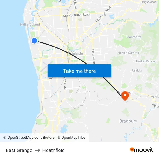 East Grange to Heathfield map