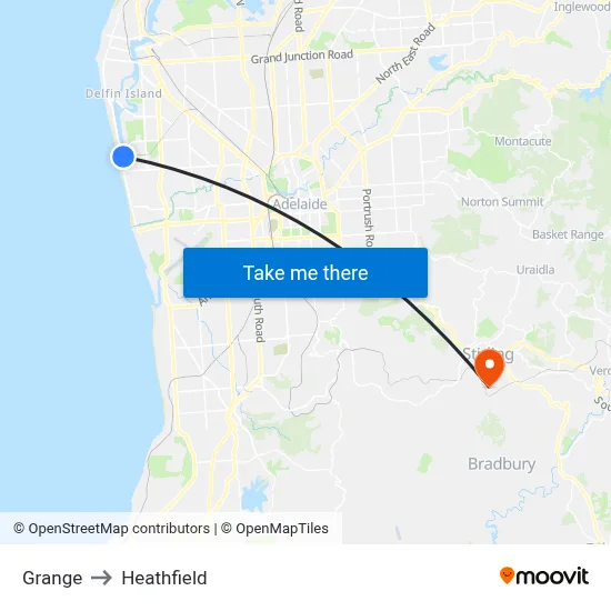 Grange to Heathfield map