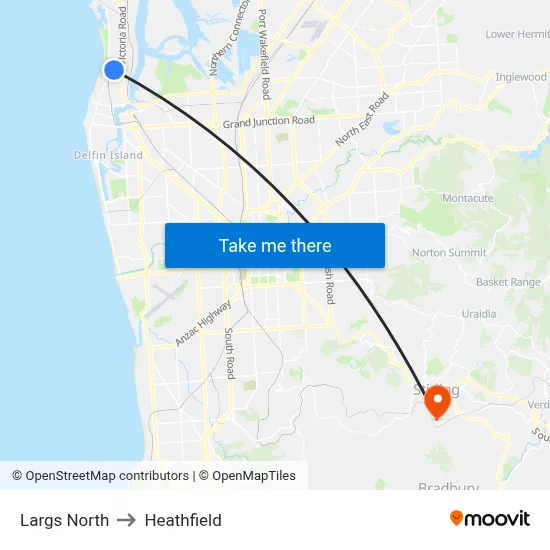 Largs North to Heathfield map