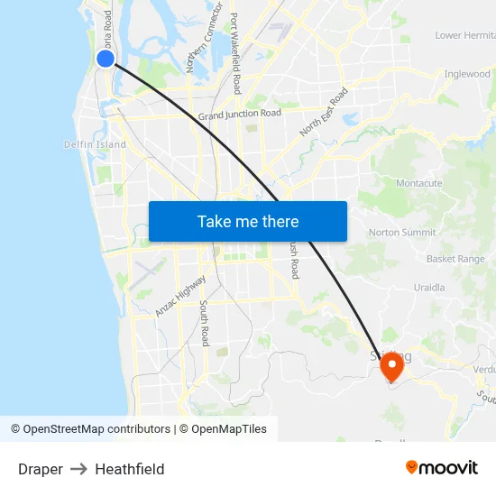 Draper to Heathfield map