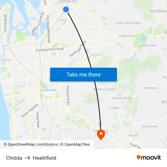 Chidda to Heathfield map