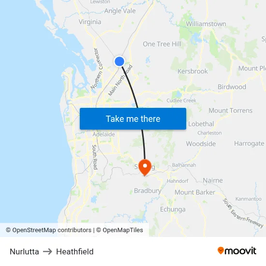 Nurlutta to Heathfield map