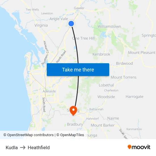 Kudla to Heathfield map