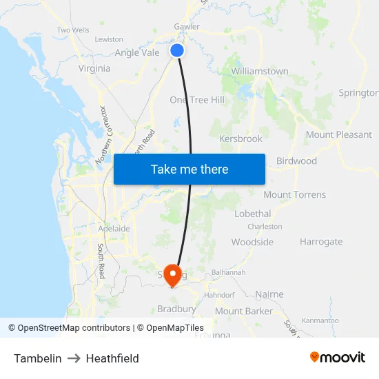 Tambelin to Heathfield map