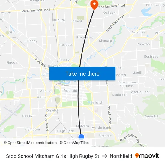 Stop School Mitcham Girls High Rugby St to Northfield map