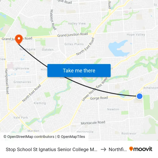 Stop School St Ignatius Senior College Manresa Ct to Northfield map