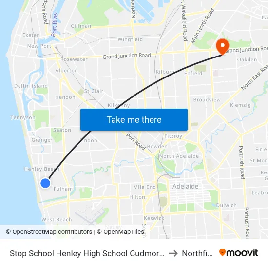 Stop School Henley High School Cudmore Tce to Northfield map