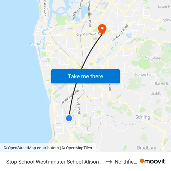 Stop School Westminster School Alison Av to Northfield map