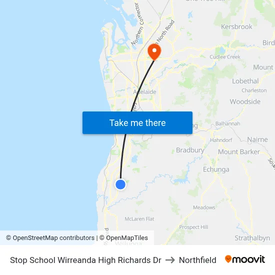 Stop School Wirreanda High Richards Dr to Northfield map