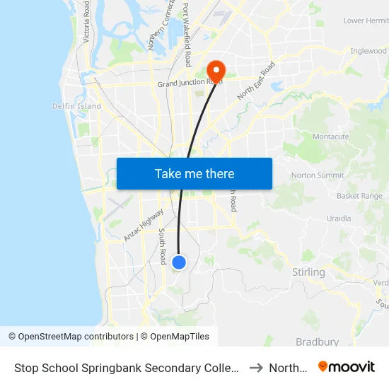 Stop School Springbank Secondary College Daws Rd to Northfield map