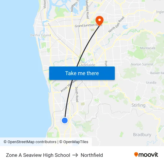 Zone A Seaview High School to Northfield map