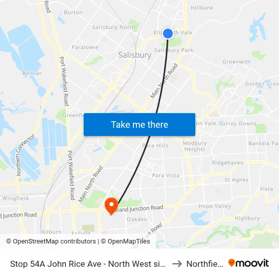 Stop 54A John Rice Ave - North West side to Northfield map