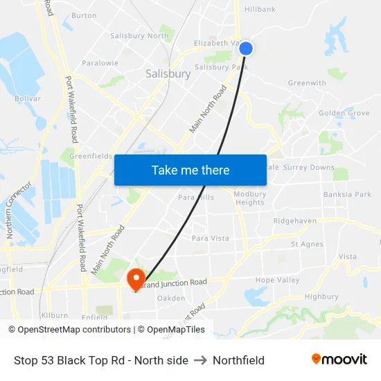 Stop 53 Black Top Rd - North side to Northfield map
