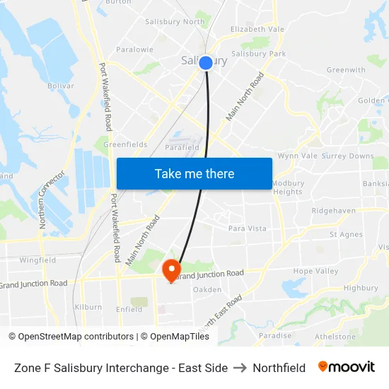 Zone F Salisbury Interchange - East Side to Northfield map