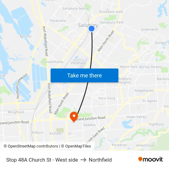 Stop 48A Church St - West side to Northfield map