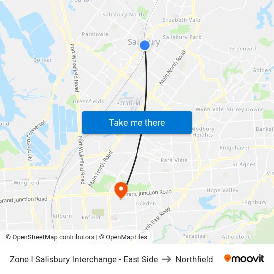Zone I Salisbury Interchange - East Side to Northfield map