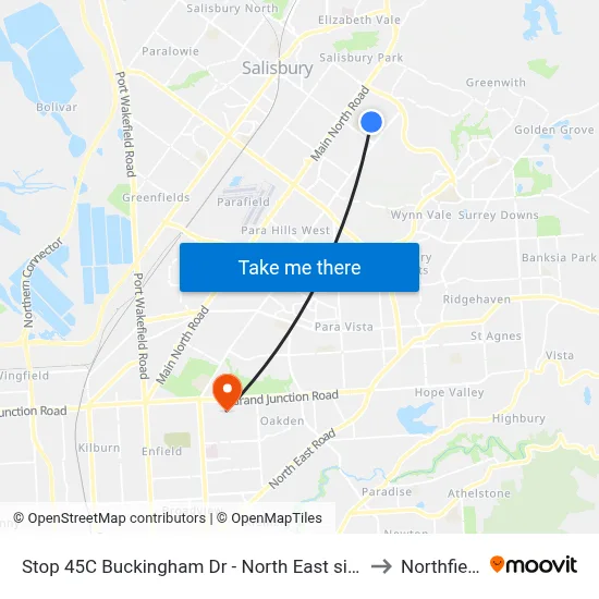 Stop 45C Buckingham Dr - North East side to Northfield map