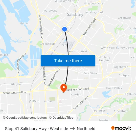 Stop 41 Salisbury Hwy - West side to Northfield map
