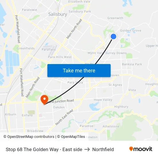 Stop 68 The Golden Way - East side to Northfield map