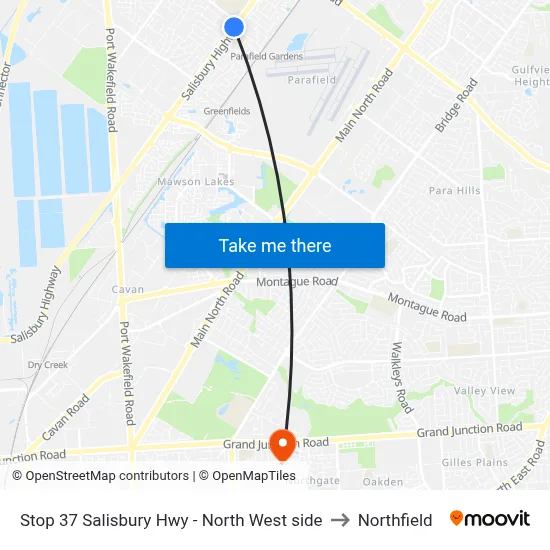 Stop 37 Salisbury Hwy - North West side to Northfield map