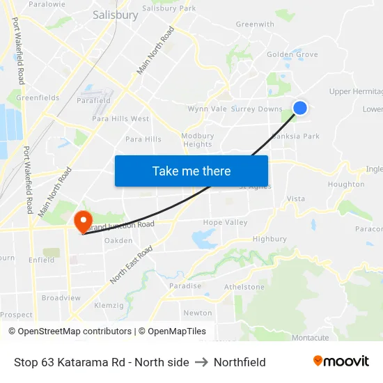 Stop 63 Katarama Rd - North side to Northfield map