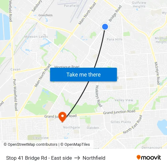 Stop 41 Bridge Rd - East side to Northfield map