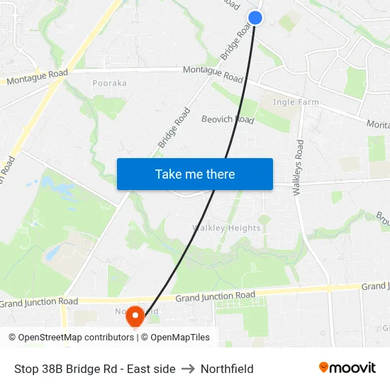 Stop 38B Bridge Rd - East side to Northfield map