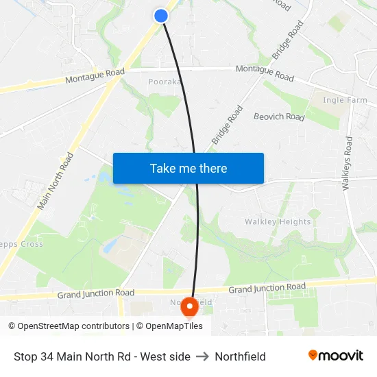Stop 34 Main North Rd - West side to Northfield map