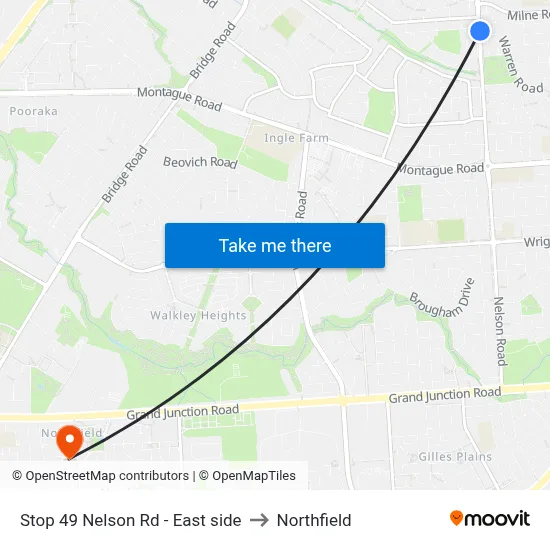 Stop 49 Nelson Rd - East side to Northfield map