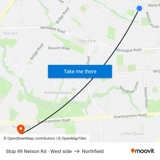 Stop 49 Nelson Rd - West side to Northfield map