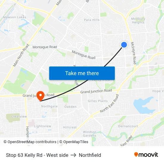 Stop 63 Kelly Rd - West side to Northfield map