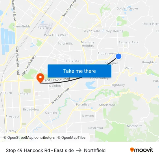 Stop 49 Hancock Rd - East side to Northfield map