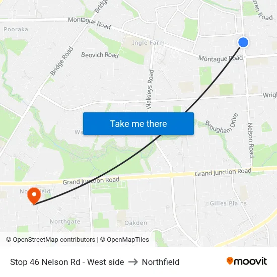 Stop 46 Nelson Rd - West side to Northfield map
