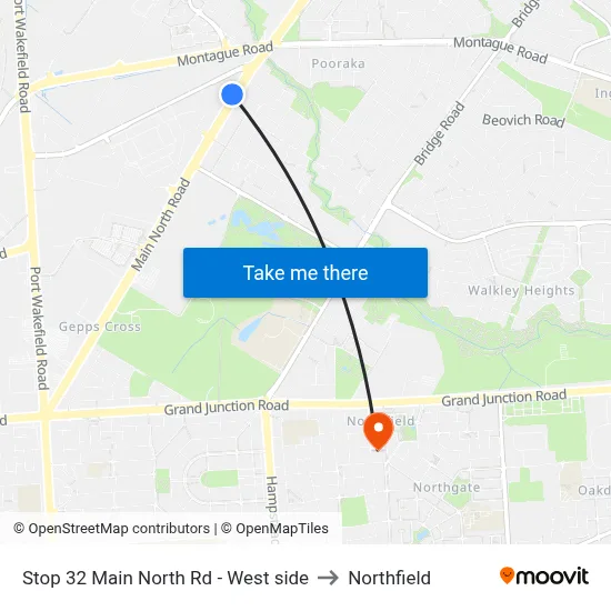 Stop 32 Main North Rd - West side to Northfield map