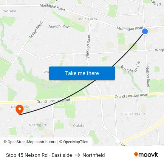 Stop 45 Nelson Rd - East side to Northfield map