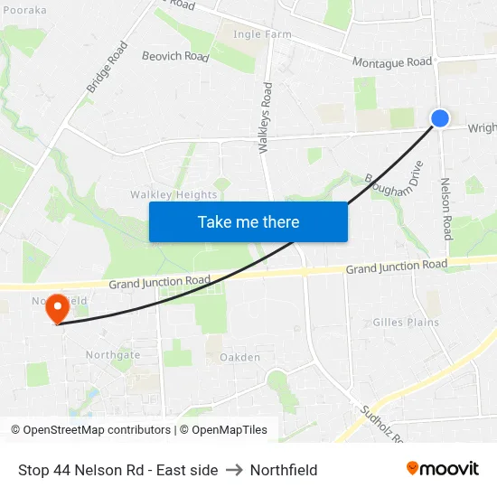 Stop 44 Nelson Rd - East side to Northfield map