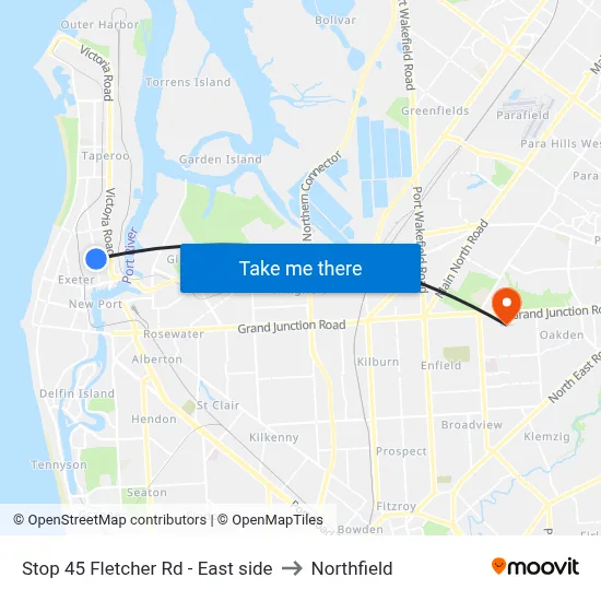 Stop 45 Fletcher Rd - East side to Northfield map