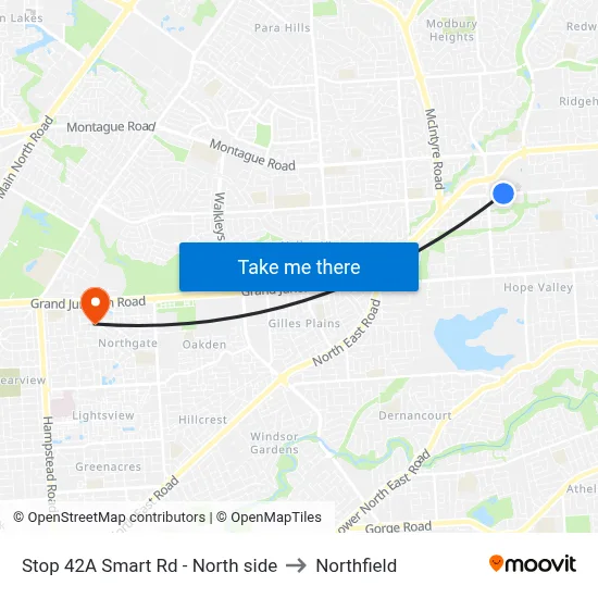 Stop 42A Smart Rd - North side to Northfield map