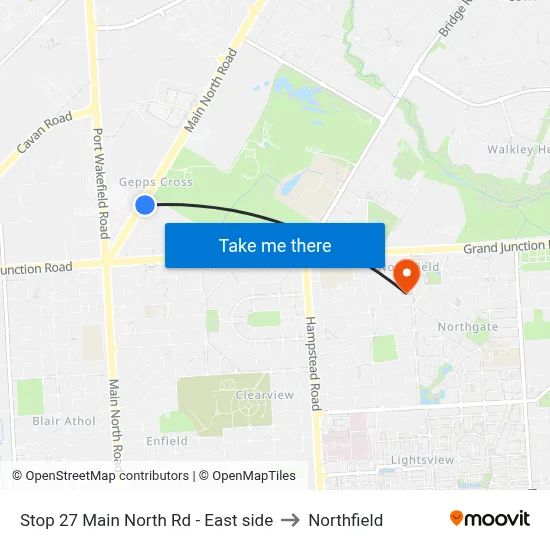 Stop 27 Main North Rd - East side to Northfield map