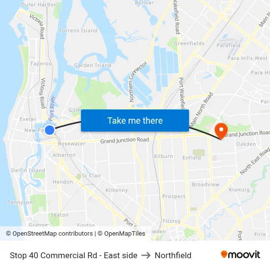 Stop 40 Commercial Rd - East side to Northfield map