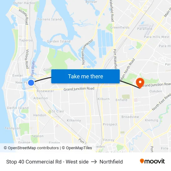 Stop 40 Commercial Rd - West side to Northfield map