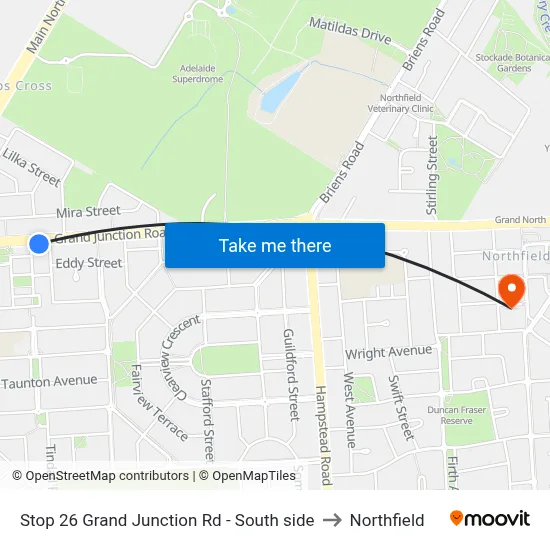 Stop 26 Grand Junction Rd - South side to Northfield map