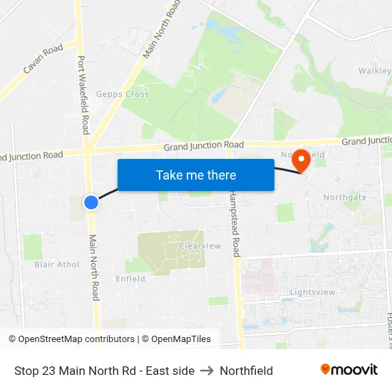 Stop 23 Main North Rd - East side to Northfield map