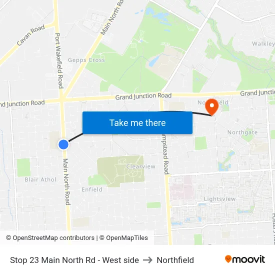 Stop 23 Main North Rd - West side to Northfield map