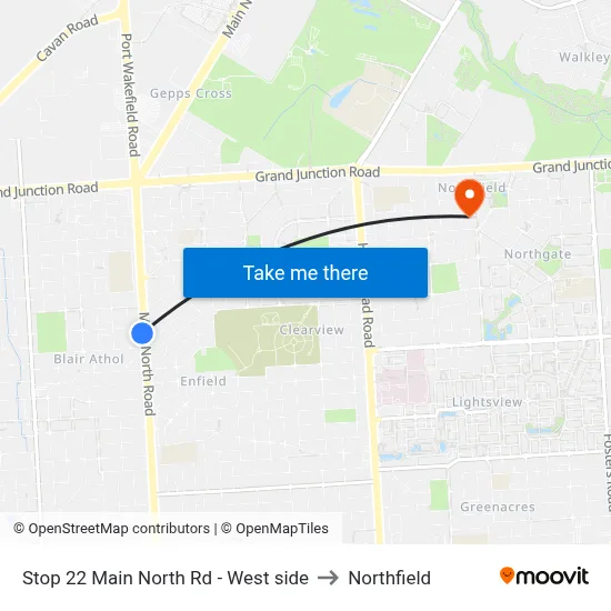 Stop 22 Main North Rd - West side to Northfield map